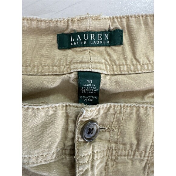 Lauren Ralph Lauren Pants Womens Sz 10 Beige Straight Cargo Chore Work Casual - Picture 10 of 14